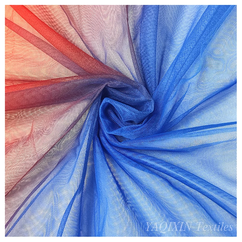 YX2124-1 American Flag Colors Polyester Gradient Digital Print Tulle Fabric 4th of July Mesh Tulle Fabric for Independence Day - 图片 6