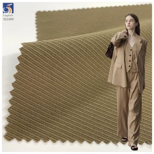 SL1835 250g 76% Polyester 21% Cotton 3% Spandex Big Twill Fabric Anti-Wrinkle 4 Way Stretch Tr Khaki Twill Fabric for Suit