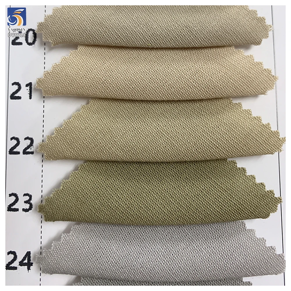 DV6718 Khaki 130gsm 15 Nylon 48 Rayon 37 Cotton Soft Blend Fabric Popular Cotton Fabrics for Spring and Summer Clothing - 图片 5