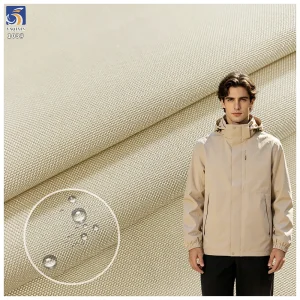 Y-103 Customized Price 170g Beige 100% Polyester Large Oxford Antistatic Waterproof Fabric for Men Windbreaker Jacket