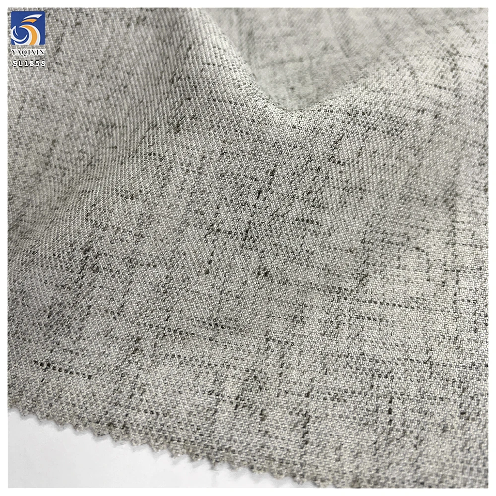 SL1858 240g Blend Material 87% Polyester 7% Linen 6% Spandex Gray Fashionable Stretch Slub Linen Fabric for Suiting - 图片 5