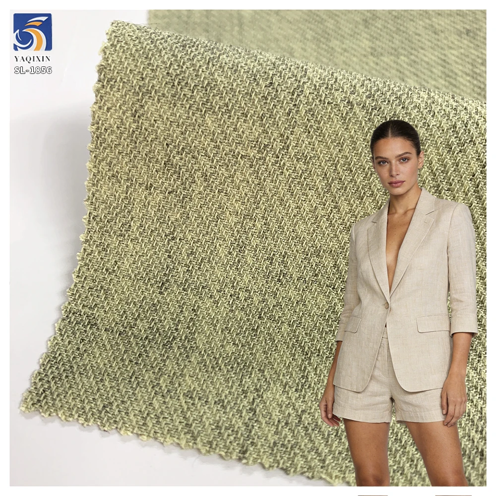 SL1856 280g Chan-el Style Fashion Suit Fabric for Women 65% Polyester 30% Rayon 5% Spandex Blend Stretch Twill Suit Fabric