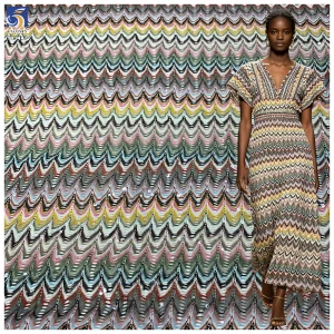 YX1447 300gsm 5mm Sequins Knit Jacquard Fabric 100 Percent Polyester Chevron Pattern for Dress and Swimwear