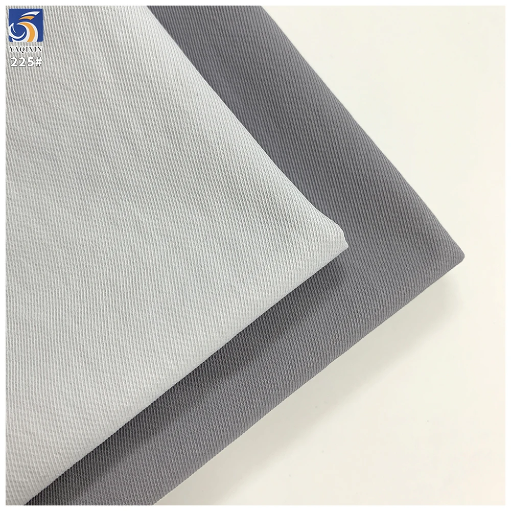 Y-225 New Spring Arrivals Custom 145g Light Grey Blue 100% Polyester Cavalry Fine Twill Fabric for Windbreaker Jacket - 图片 6