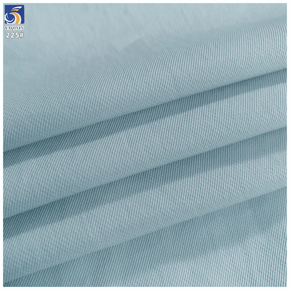 Y-225 New Spring Arrivals Custom 145g Light Grey Blue 100% Polyester Cavalry Fine Twill Fabric for Windbreaker Jacket - 图片 2