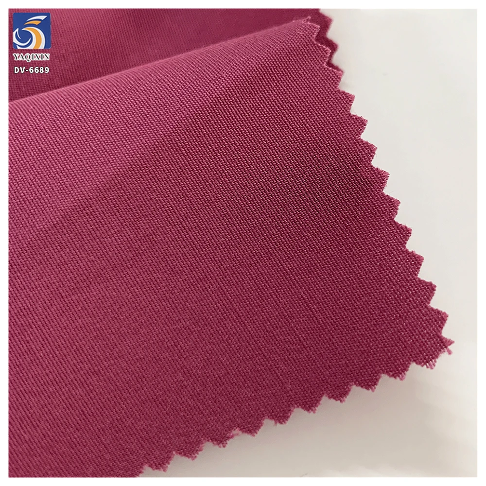 DV-6689 105gsm Wine Red Soft Silky Smooth Feel Skin-Friendly Material Fabric 45/55 Rayon Poly Blend Women's Dress Fabric - 图片 4