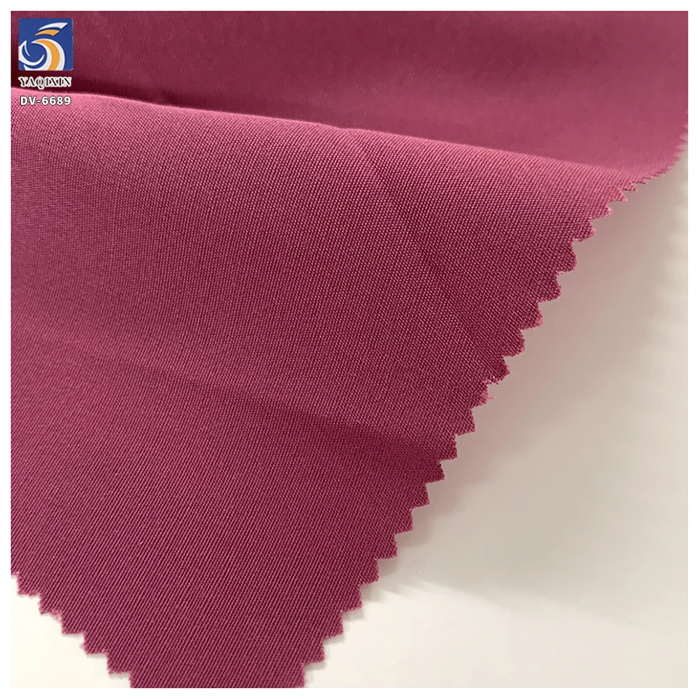 DV-6689 105gsm Wine Red Soft Silky Smooth Feel Skin-Friendly Material Fabric 45/55 Rayon Poly Blend Women's Dress Fabric - 图片 2