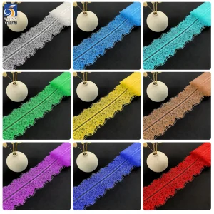 YX1362 35CM*300CM Super Cheap Price Clothing Accessories Lace Multicolored Embroidered Eyelash Lace Fabric Wholesale