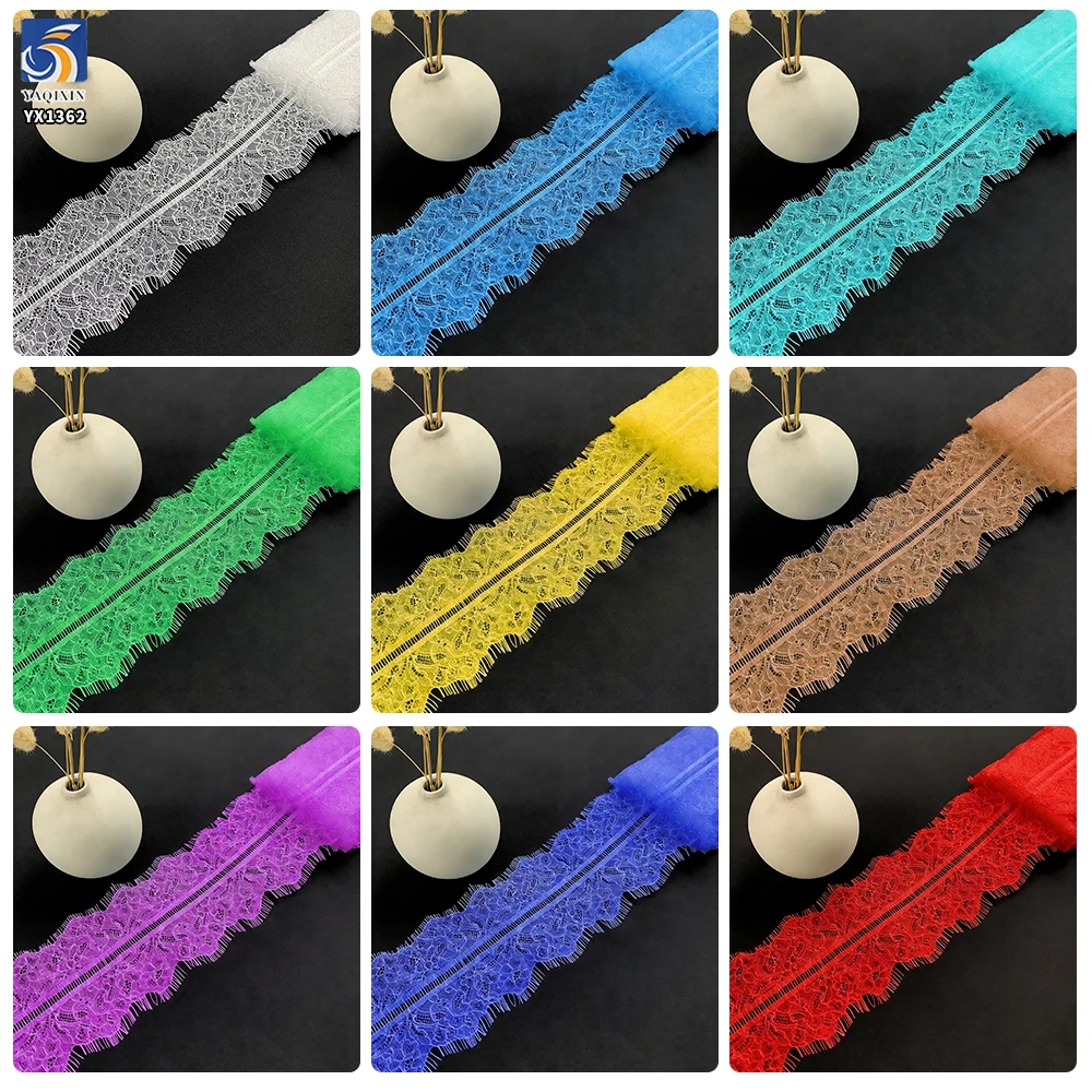 YX1362 35CM*300CM Super Cheap Price Clothing Accessories Lace Multicolored Embroidered Eyelash Lace Fabric Wholesale