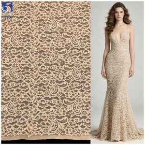 YX1487 160X150CM 70 Cotton 30 Nylon Eyelash Lace Fabric Corded Floral Textile for Women Dresses and Tops