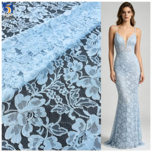 YX1490 Cotton Nylon Corded Elegant Floral Eyelash Lace Fabric 150CM Wide Non Stretch Floral Lace for Women Dresses and Tops
