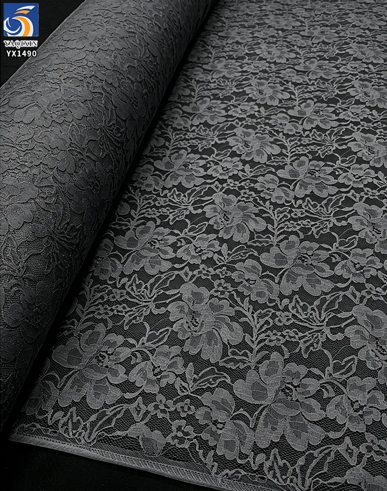 YX1490 Cotton Nylon Corded Elegant Floral Eyelash Lace Fabric 150CM Wide Non Stretch Floral Lace for Women Dresses and Tops