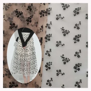 100% Nylon Printed Tulle Fabric Printed Mesh Fabric Flocked Tulle Fabric for Dress - 100% Polyester, 35 gsm, 150 CM, Mesh...
