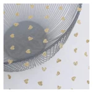 100% Polyester Glitter Tulle Fabric Gold love Tulle High Fastness Glitter Can Be Used for American Valentine's Day Fabric...