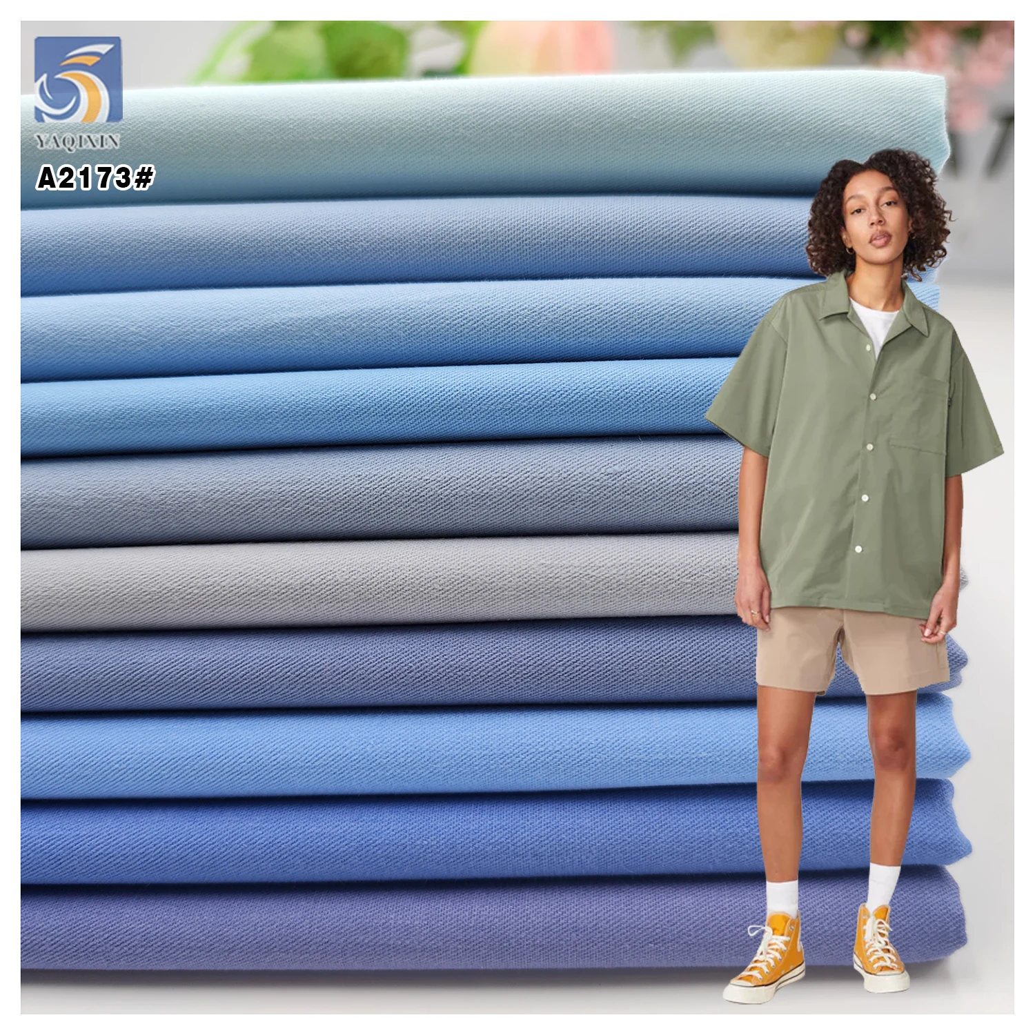 150gsm Top Manufacturer 100% Cotton Woven and Twill Fabric Light Blue Twill Cotton Fabric Textile Raw Material - 100%...