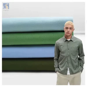 170gsm 97 Cotton 3 Spandex Stretch Cotton Twill Fabric 40S Kids Washed Cotton School Uniform Chino Pants Fabric - 97% Cotton...