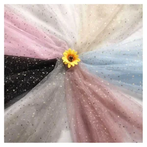 2024 Novel Design Tulle Golden 3D Star Moon Dot Glittering Tulle Fabric for Baby Garment 20 Yards MOQ - 100% Polyester, 60...