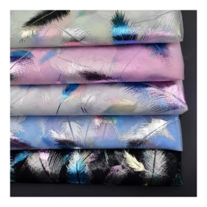 2025 Colorful Digital Printed Tulle Fabric Feather Pattern Mesh Tulle Fabric Dress Fabric - 100% Polyester, 30 gsm, 57, 58"...
