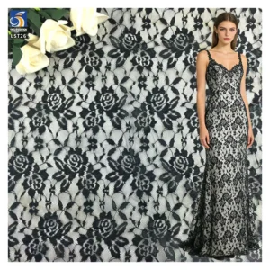 2025 New Lace Fabrics and Textiles 100 Polyester Jacquard Chantilly Lace Fabric African Rose Floral Mesh Lace Fabric - 100%...