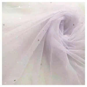 2026 Novel Design Shiny Glitter Dot Butterfly Sequins Tulle Mesh Fabric for Kids Dress - 100% Polyester, 60 gsm, 160 CM...