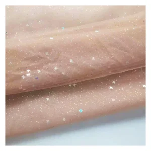 2026 Novel Design Shiny Glitter Dot Butterfly Sequins Tulle Mesh Fabric for Kids Dress - 100% Polyester, 60 gsm, 160 CM...