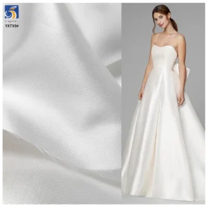 250D 160gsm Woven Twill Satin High Quality Mikado White Bridal Fabric for Dresses Silk Mikado Wedding Satin - 100%...