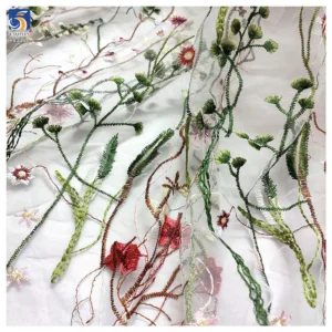 3D Embroidered Floral Wedding Veil Gown Lace Fabric Muslim Abaya Dubai Laces Embroidery Lace Fabric - 100% Polyester, 300...