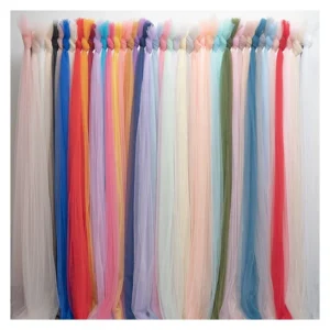 500 Colors Stock Wholesale 40D Nylon Tulle Fabric Polyester Mesh Net Fabric for Wedding Dress - 100% Nylon, 25 gsm, 160 CM...