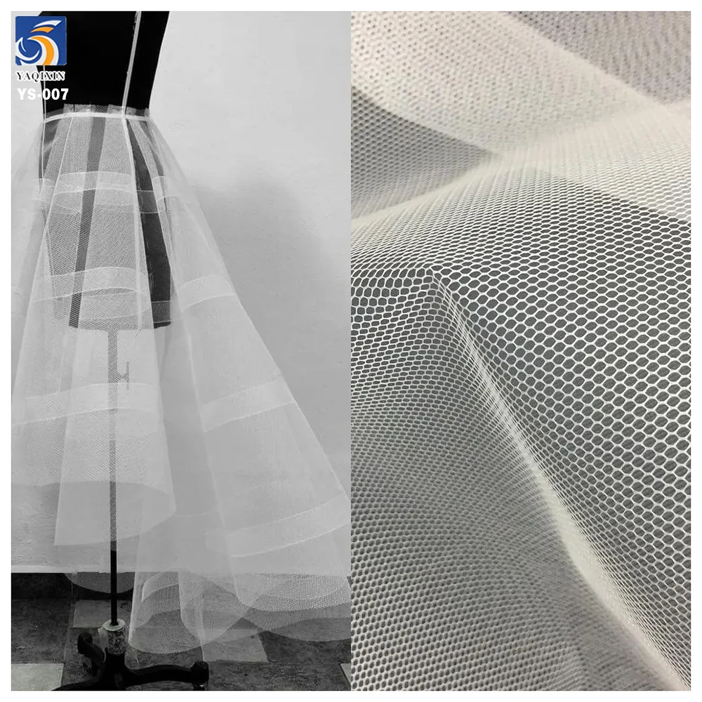 500 Colors Stock Wholesale 40D Nylon Tulle Fabric Polyester Mesh Net Fabric for Wedding Dress - 100% Nylon, 25 gsm, 160 CM...