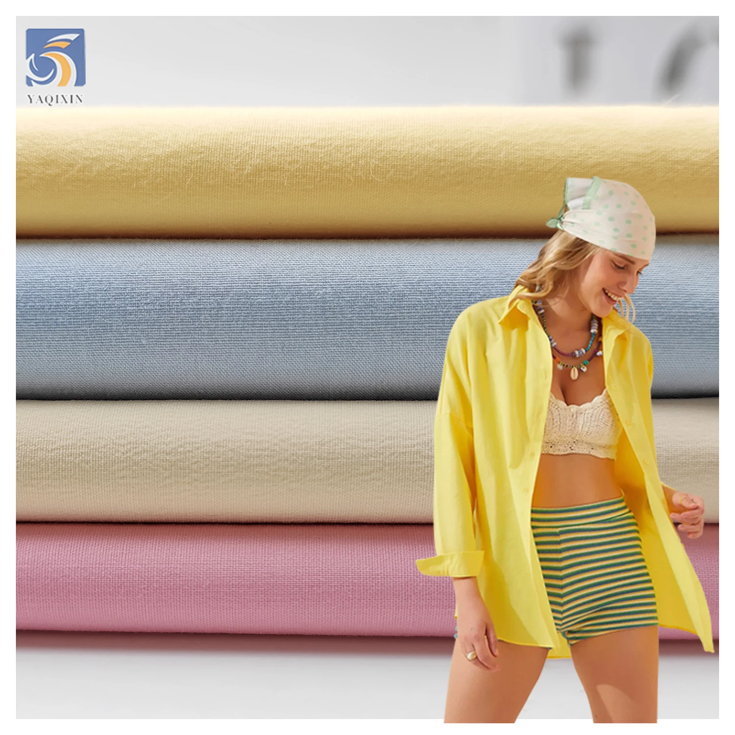 A2131 125gsm 60S Stretch Washed Cotton Poplin Fabric for Ladies Shirt Dress Fabric - 97% Cotton 3% Spandex Poplin, 125 gsm...