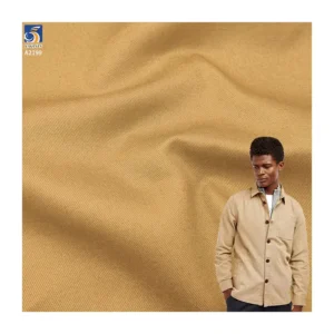 A2199 Ready Made High Quality 270gsm Woven Combed 100% Cotton Twill Fabric Khaki Twill Fabric for Shirts Skirts - 100%...