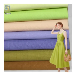 A2318 130gsm Washed 65 Cotton 35 Nylon Poplin Fabric High Quality Women's Shirts Wholesale Price Per Meter - Nylon, Cotton...