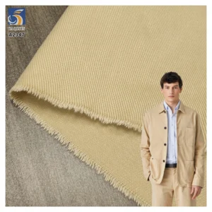 A2347 Good Quality 320gsm 7X7 100% Cotton Thick Twill Fabric Super Soft Thick Right Khaki Twill Washed Cotton Fabric - 100%...