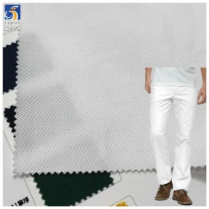A2354 White Multifunctional TC Twill Fabric Polyester Cotton Twill Non-Elastic TC Cotton Fabric for Pants Work Clothes...