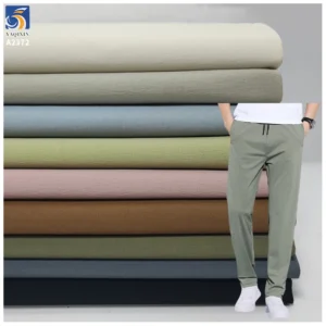 A2372 Custom Color 120gsm Lightweight Breathable Plain Stretch Fabric 95% Nylon 5% Spandex Fabric Pants Stretch Fabric...