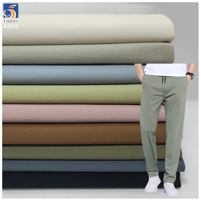 A2372 Custom Color 120gsm Lightweight Breathable Plain Stretch Fabric 95% Nylon 5% Spandex Fabric Pants Stretch Fabric...