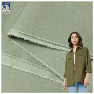 A2381 High Quality 190gsm Washed Ultra-Soft Plain Twill Cotton Fabric for Woman's Shirt Woven 100% Cotton Twill Fabric...