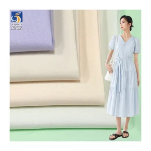 A2405 Plain 140gsm Spring and Summer Cool Cotton Casual Dress Shirt Fabric 60% Lyocell Polyester 40% Cotton Poplin Ice...