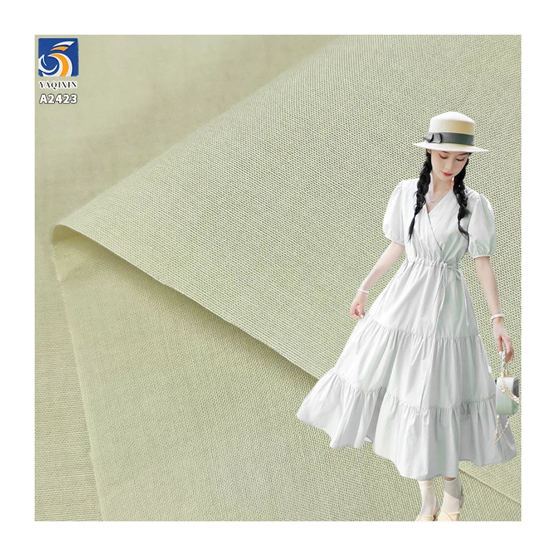 A2423 110g/m² Lightweight 60% Cotton 40% Lyocell Blended 60s Poplin Polyester Cotton Washed Fabric Shirt Dress Fabric - 60%...