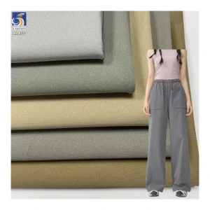 A2450 210gsm Textured Woven Plain Poplin Navy Blue Fabric 47% Polyester 53% Composite Material Stretch Thin Pants Fabric...