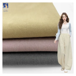 A2479 Lightweight Summer 185g/m Sand Washing 50% Lyocell 50% Cotton Woven Plain Fine Twill Fabric for Shirts and Trousers...