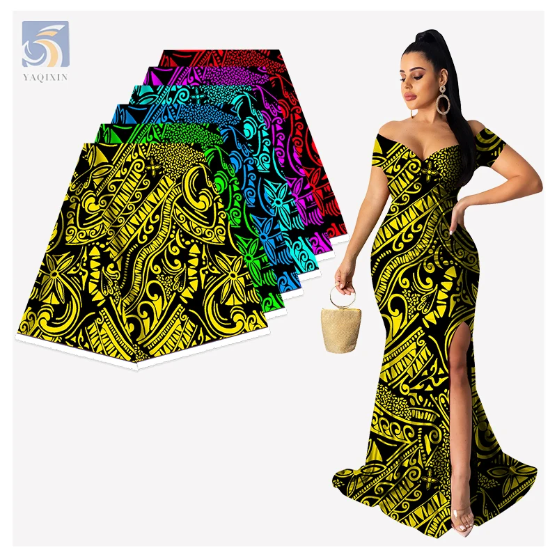 African Woman Textile Fabric Cameroon Nigeria Tribal Pattern Polyester Fabric 100 Polyester Print Fabric - 100% Polyester...