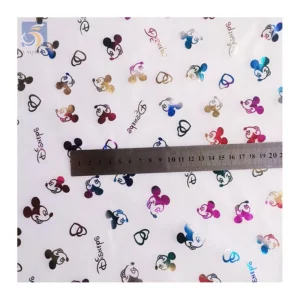 American Amusement Park Design Fabric Polyester Colorful Foil Printed Mickey Mouse Tulle Fabric for Girl Skirt - 100%...