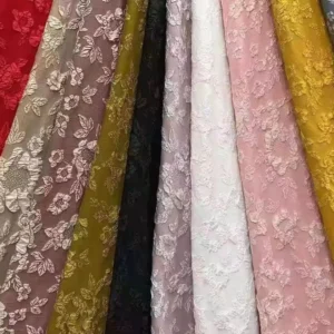 Autumn/Winter 3D Relief Embossed Lotus Flowers Bubble Woven Jacquard Chiffon Fabric - Chiffon Fabric, 150G, 150CM, Jacquard...