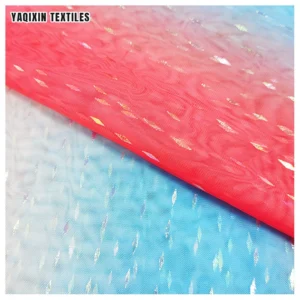 BY22053 Guangzhou Manufacturer Polyester Lining Fabric for Dress Skirt Scarf Textile Rainbow Print Ombre Fabric Mesh Tulle...
