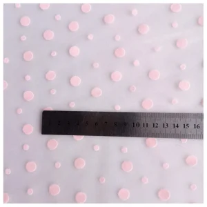 Brown Soft Swiss Dot Flocking Mesh Tulle Fabric Fashion Clothing Dress Fabric for Women - Mesh Fabric, American High Density...
