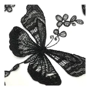 CXT004-2 High End Embroidery Fabric 100% Polyester Tulle Lace 3D Large Butterfly Embroidery Fabric - 100% Polyester, Tulle...