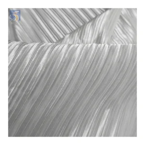 Charmeuse Soft Imitation Silk Satin Fabric Wedding Polyester 0.5cm Pinstripes Accordion Pleated White Satin Fabric - 100%...