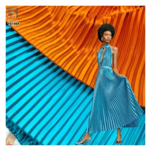 Cheap 4810 Polyester Matte Dull Pleated Satin Fabric 150gsm 7mm Size Pleated Accordion Satin Fabric Straightening...