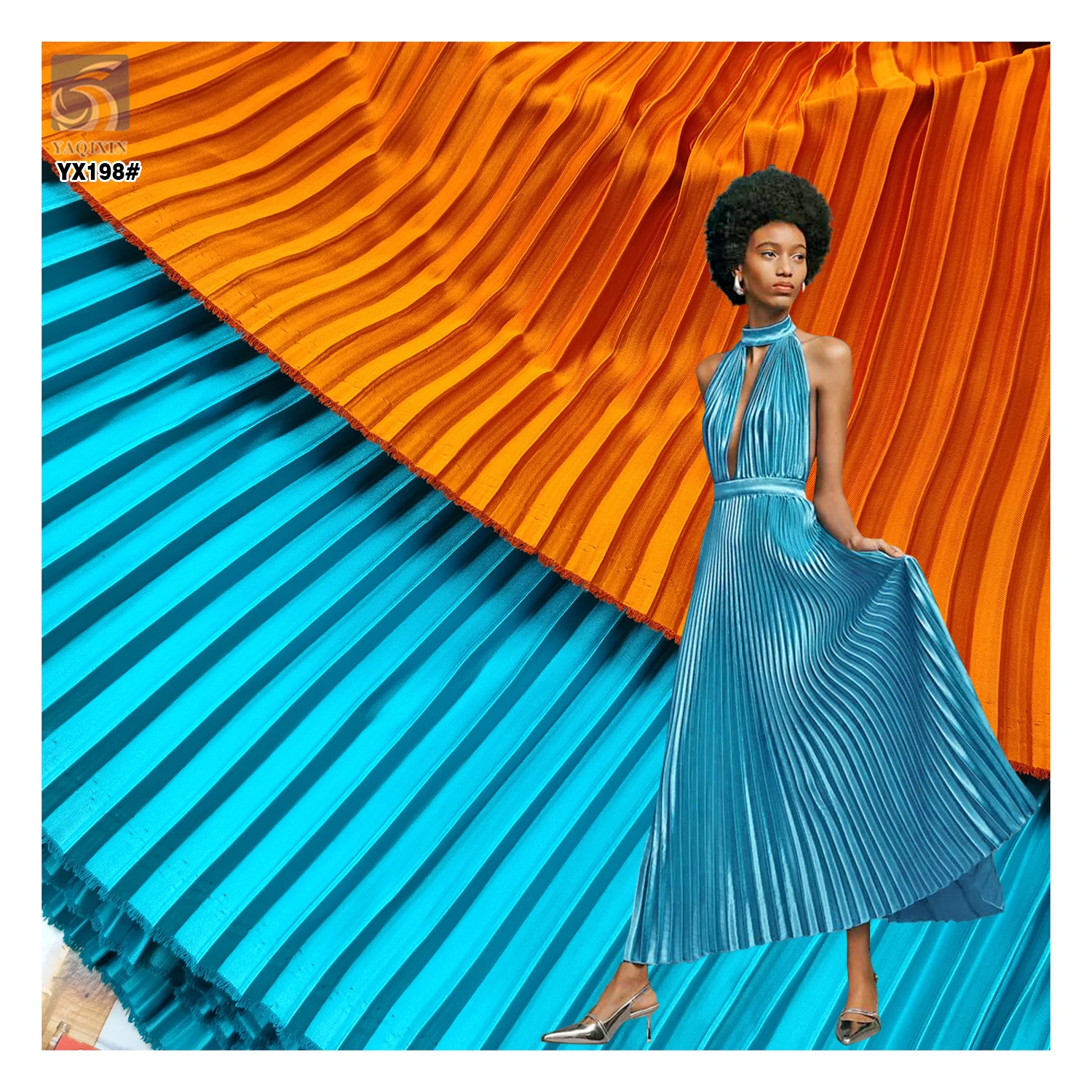 Cheap 4810 Polyester Matte Dull Pleated Satin Fabric 150gsm 7mm Size Pleated Accordion Satin Fabric Straightening...